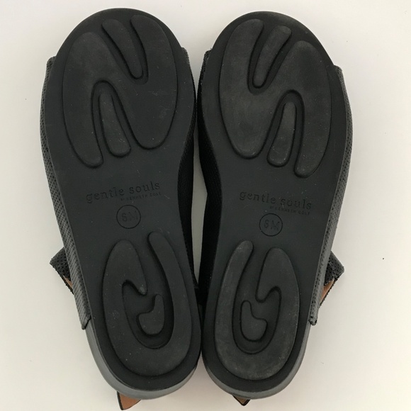 GENTLE SOULS Rocker 3 Leather Sandals Peep Toe Slingback Black Women’s Size 6 - Picture 16 of 16